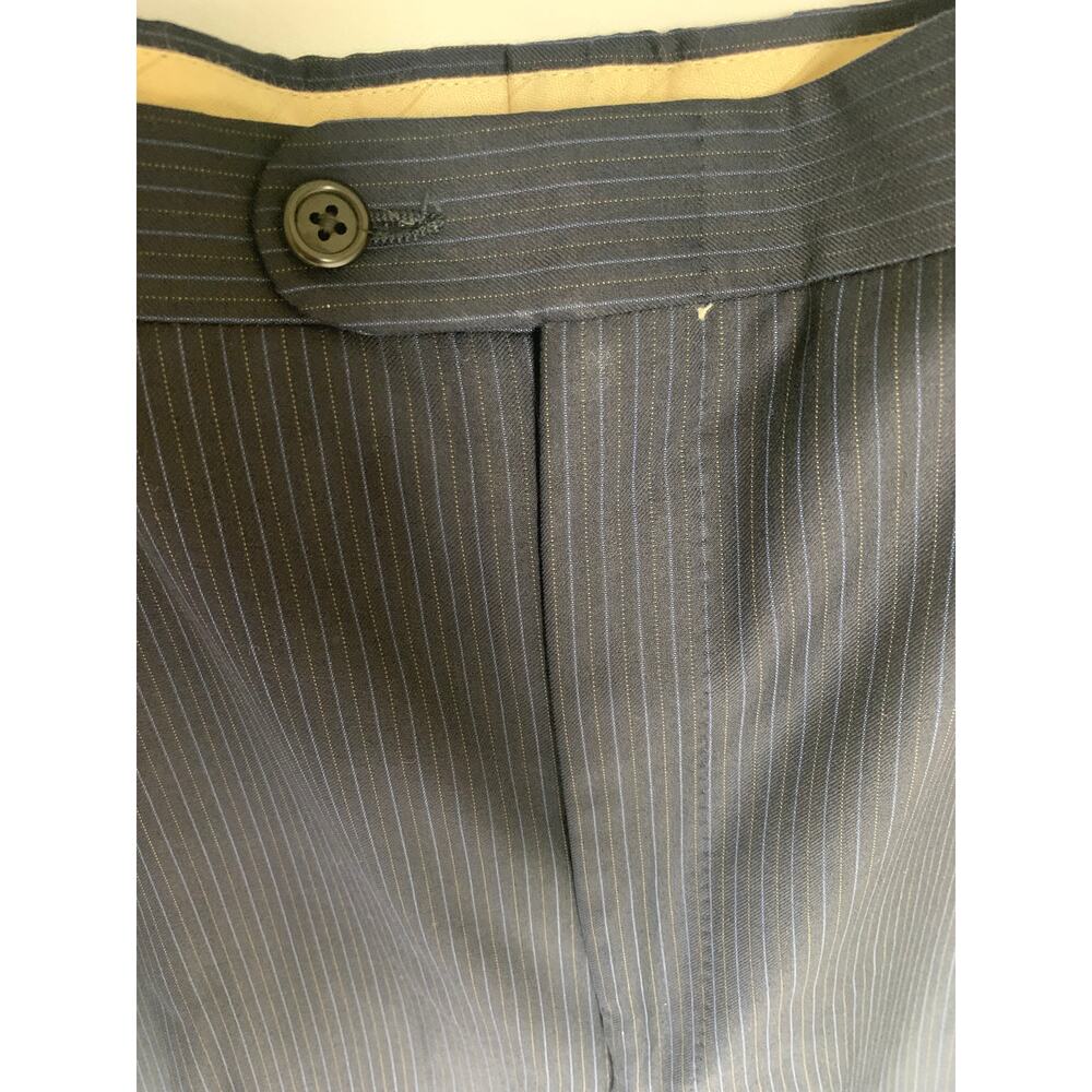 Hickey Freeman x Loro Piana 100% Worsted Wool Navy Pinstripe 2-Piece Suit 44L - Picture 13 of 16